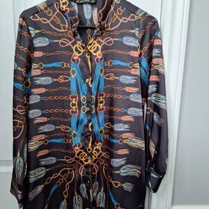 Zara Black Long Sleeve Blouse